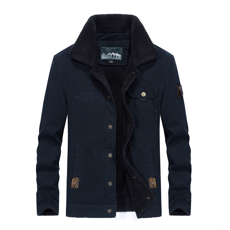 Herren wattierte Sherpa-Canvas Feldjacke mit Teddyfutter und Thermoisolierung Drune