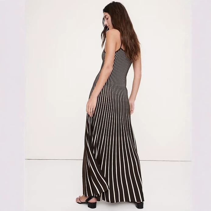 Damen nan elegantes Maxikleid im Unterkleid-Stil mit Spaghettiträgern, tailliertem Schnitt und weitem Saum Drune