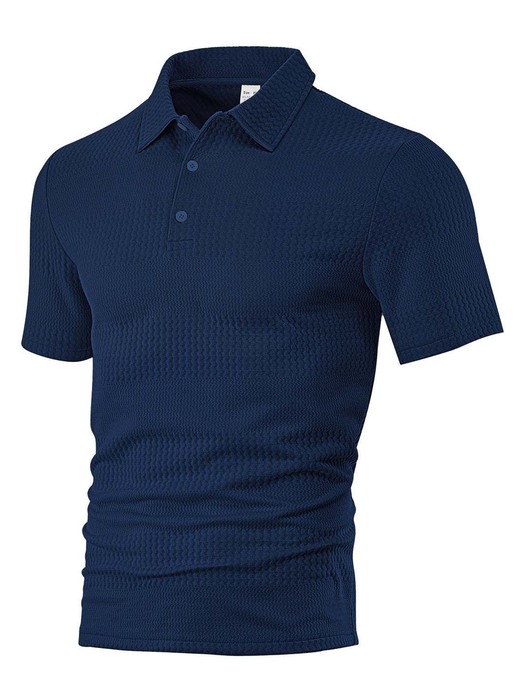Herren nan körperbetontes Kurzarm-Polo aus elastischem Jacquardstrick mit Hemdkragen Drune