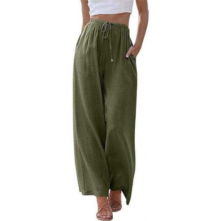 Damen Weite Palazzo-Hose mit elastischem Bund und seitlichen Taschen Drune