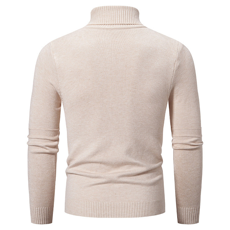 Herren nan feiner Rollkragenpullover mit Strukturnähten, slim-fit und geripptem Bündchen Drune