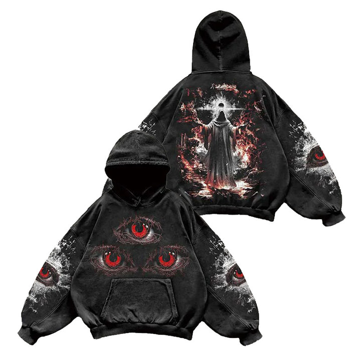 Drune | Hoodie - Oversize Graffiti Print & Y2K Stil