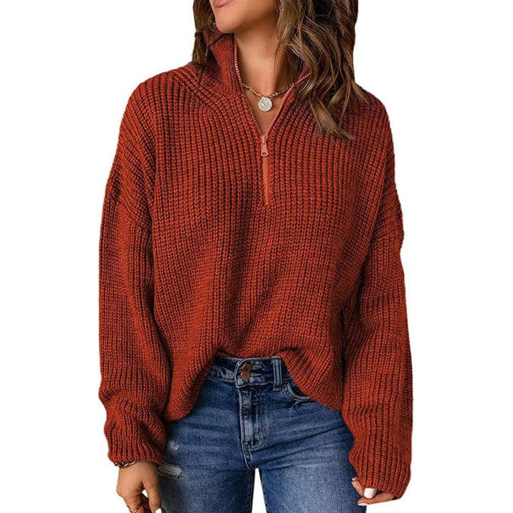 Damen Strickpullover mit kurzem Reißverschluss Drune