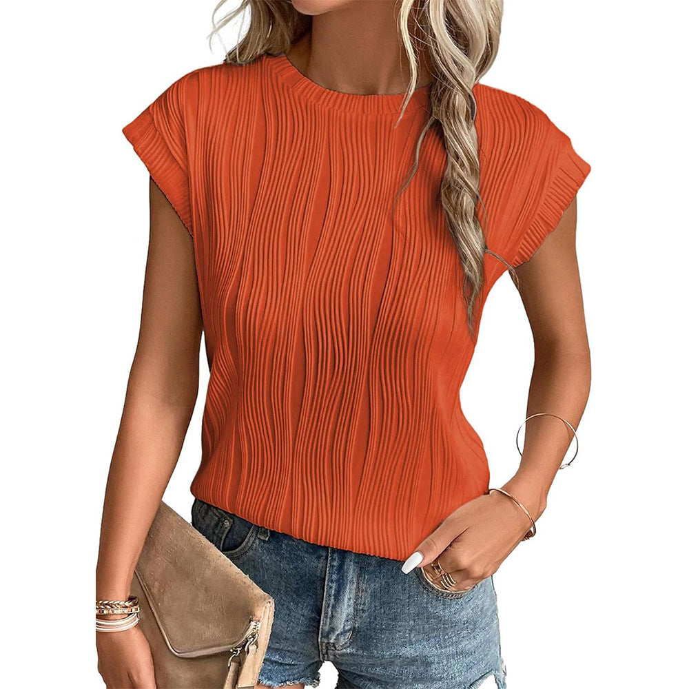 Damen Plissee T-Shirt Drune