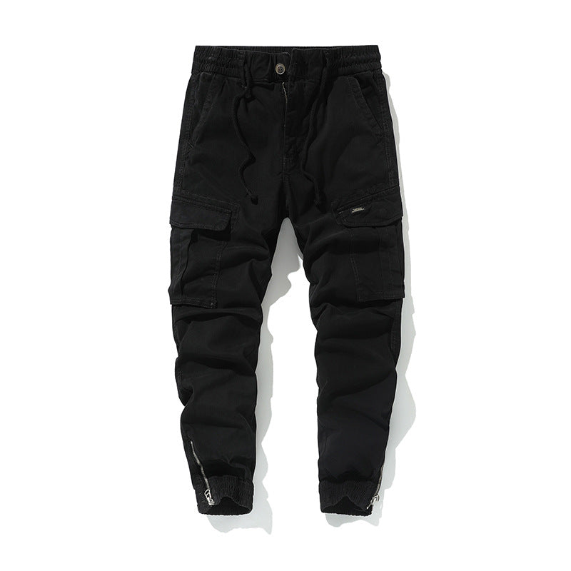 Herren Cargo-Jogginghose im Utility-Look mit Tunnelzugbund und Reißverschluss-Knöcheln Drune