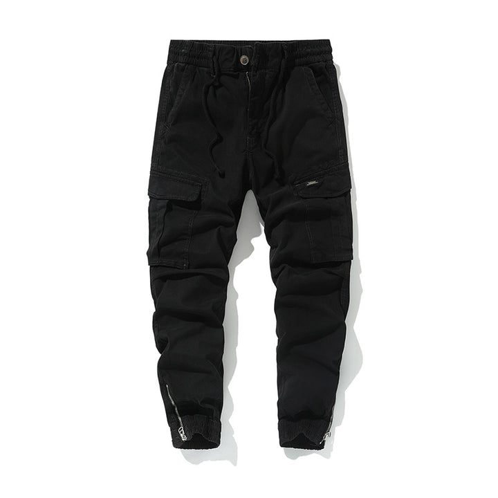 Herren Cargo-Jogginghose im Utility-Look mit Tunnelzugbund und Reißverschluss-Knöcheln Drune