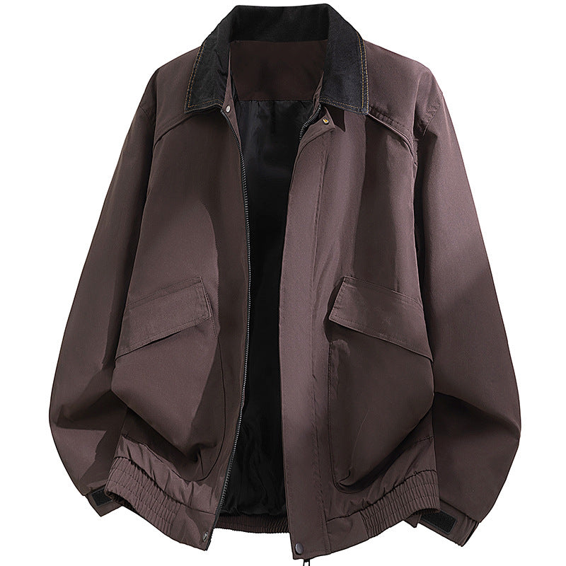 Herren Oversized Utility-Blouson mit Cordkragen, Pattentaschen und elastischem Saum Drune