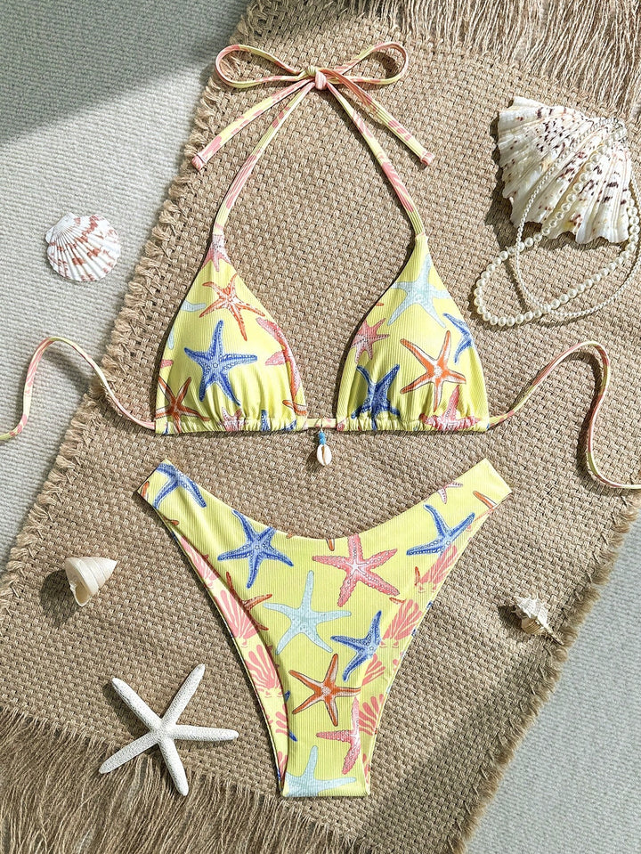 Damen Triangel-Bikini mit maritimem Sternenmuster Drune