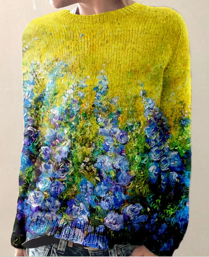 Drune | Bequemes Sweatshirt mit Blumenmuster