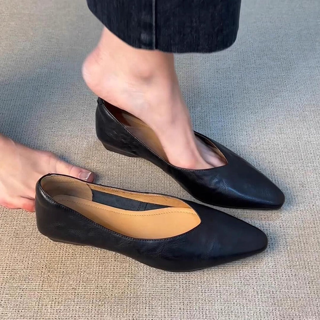 Damen spitze Slipper mit eleganter V-Ausschnittform Drune