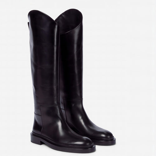 Damen Tall Leder Reitstiefel Drune