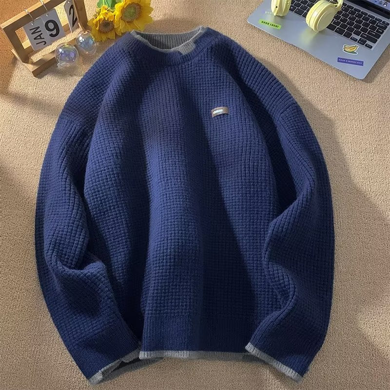 Herren Grobstrickpullover mit hohem Kragen Drune