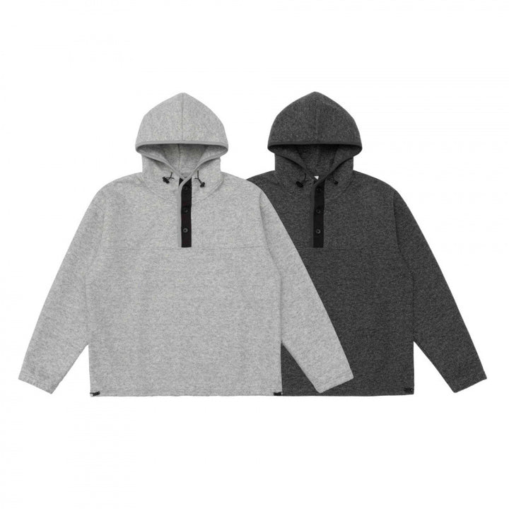 Unisex Kapuzenpullover mit Knopfleiste und weichem Fleece-Innenfutter Drune