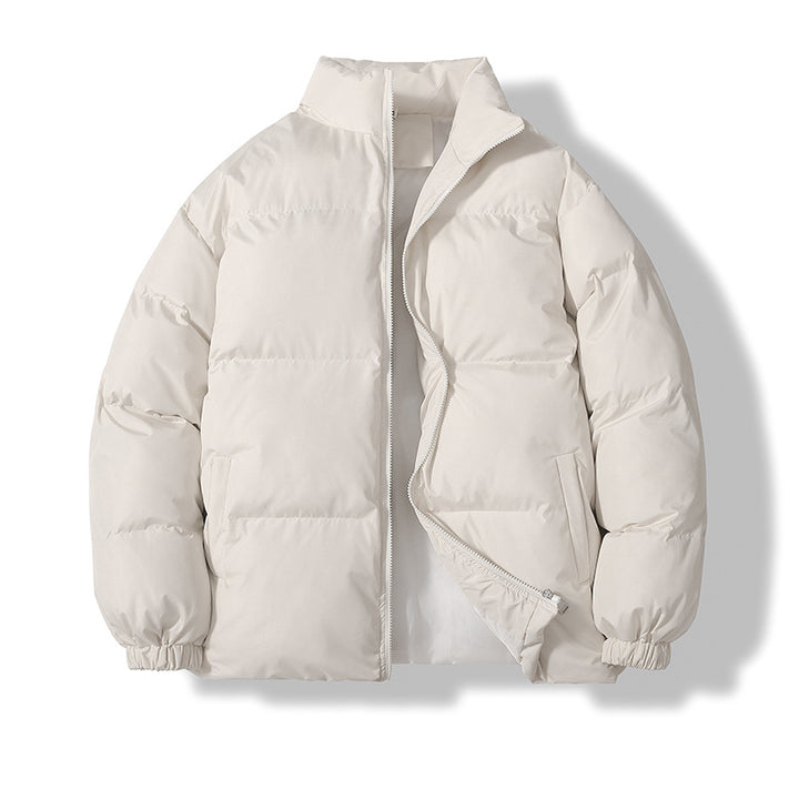 Unisex nan wattierte Steppjacke mit Stehkragen, zwei Taschen und elastischen Bündchen Drune