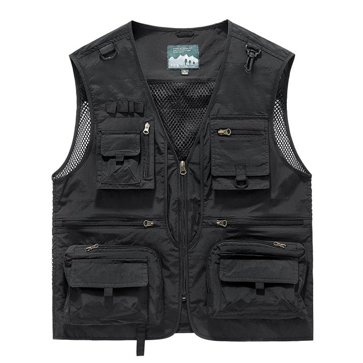 Herren nan multifunktionale Anglerweste mit zahlreichen Taschen und Mesh-Einsätzen Drune