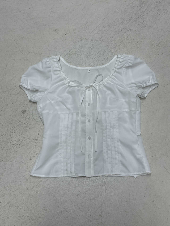 Damen elegante Bluse mit Rüschendetails und Knopfverschluss Drune