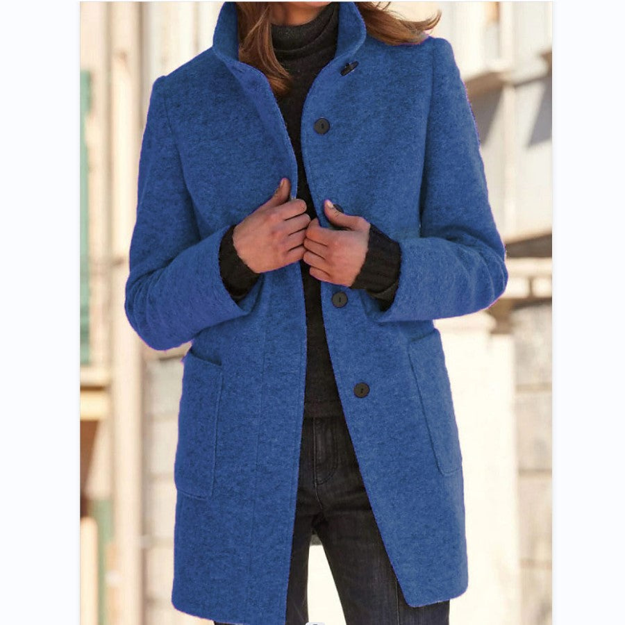 Damen hochwertige Wolljacke im klassischen Design mit großen Taschen Drune