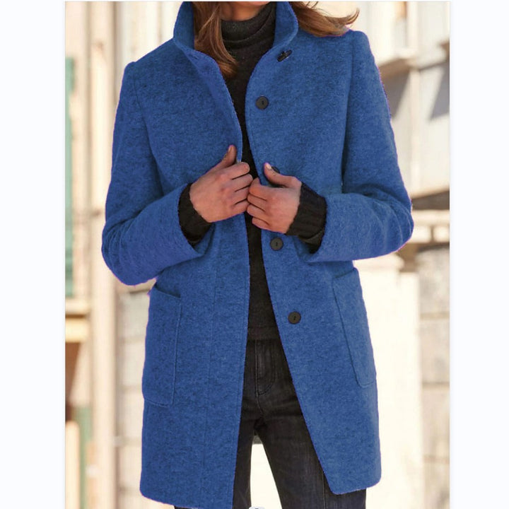 Damen hochwertige Wolljacke im klassischen Design mit großen Taschen Drune