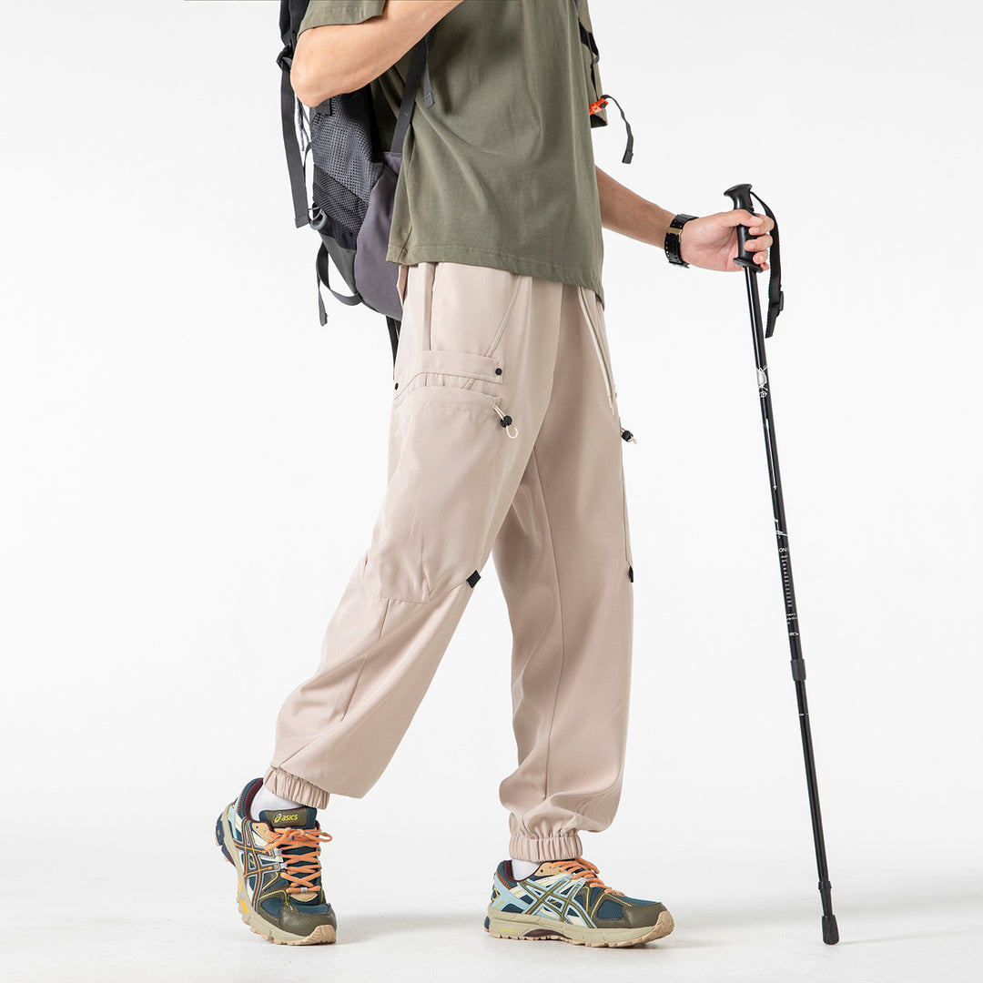 Herren Technische Cargo-Jogginghose mit elastischem Tunnelzugbund und multifunktionalen Klapptaschen Drune