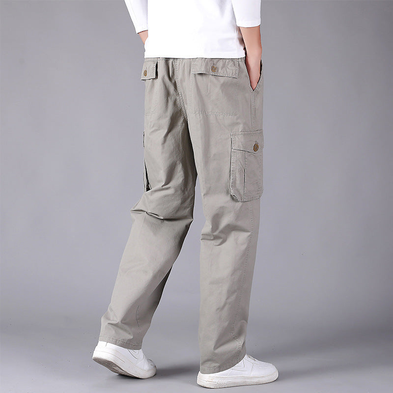 Herren Cargohose im Utility‑Stil mit elastischem Bund, geradem Bein und aufgesetzten Klappentaschen Drune