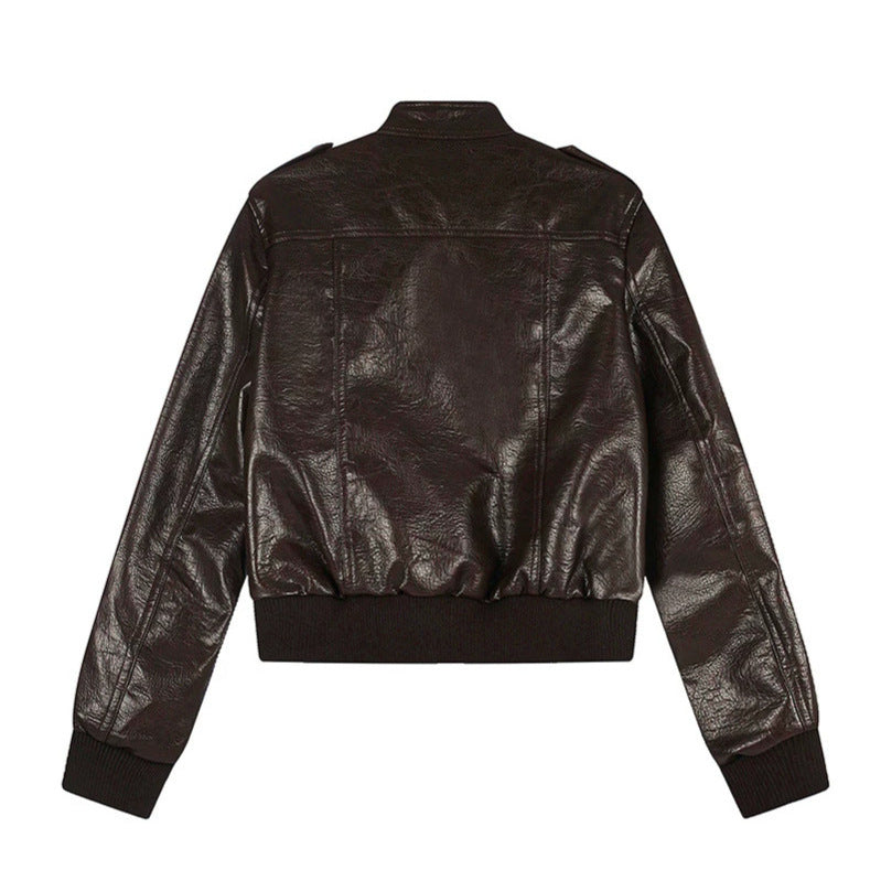 Herren Lederoptik-Bomberjacke Drune