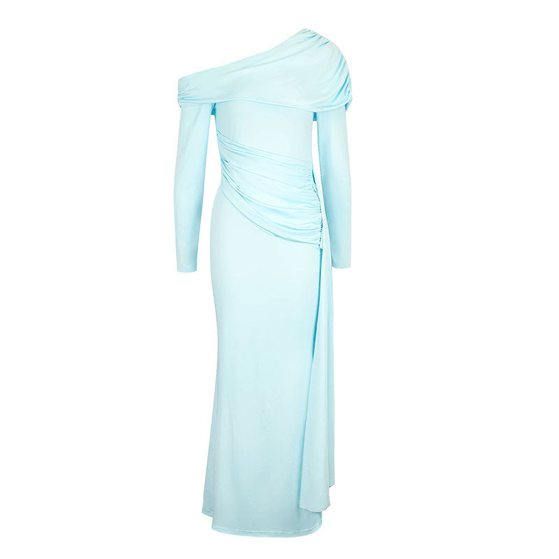 Damen Elegantes Wickelkleid mit asymmetrischem Ausschnitt und raffinierten Rüschendetails Drune