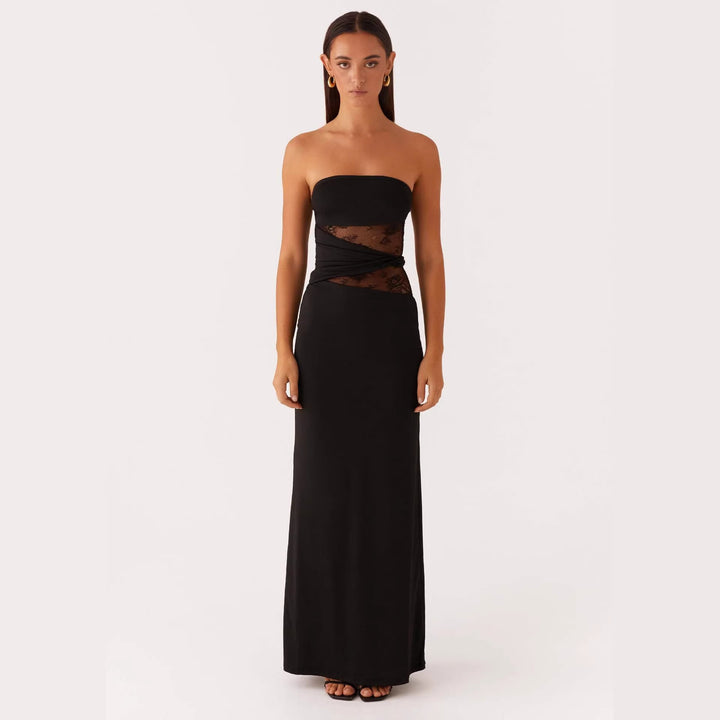 Damen Elegantes Minikleid mit verführerischem Spitzenoberteil und figurbetontem Schnitt Drune