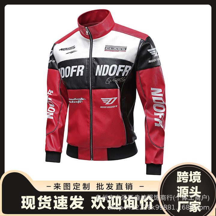 Herren Kunstleder Bikerjacke mit sportlichem Design Drune