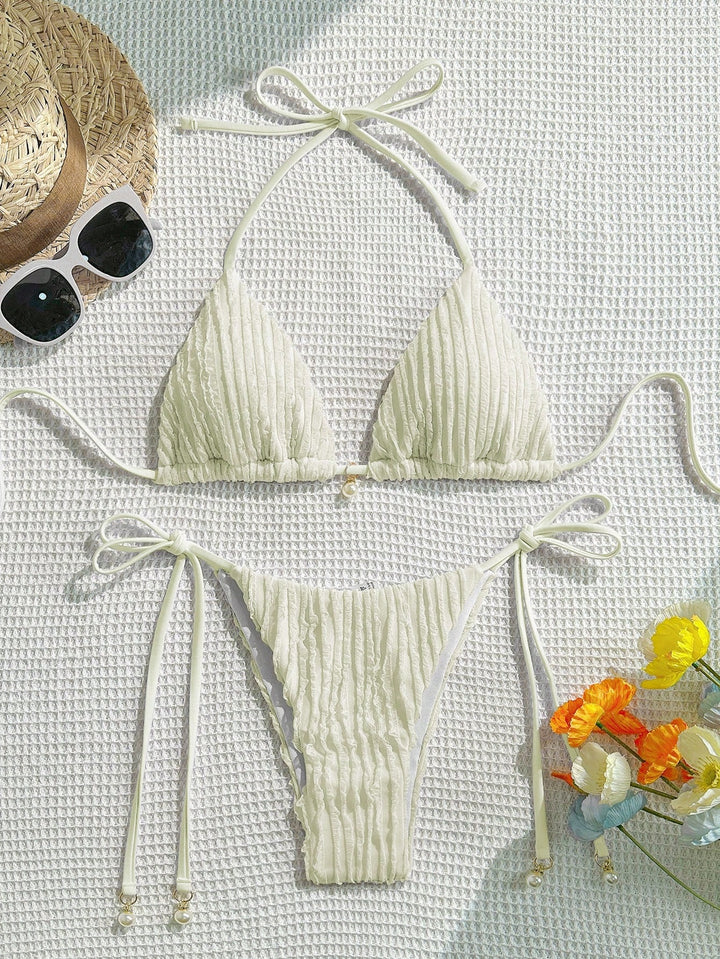 Damen Triangel-Bikini mit strukturierter Textur Drune