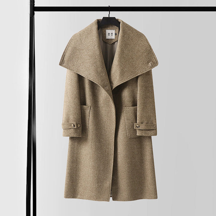 Damen Oversized Wollmix-Mantel mit weitem Schalkragen und aufgesetzten Taschen Drune