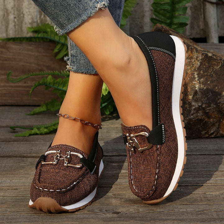 Damen Slipper-Loafer mit gepolstertem Komfortfußbett und rutschfester Profilsohle Drune
