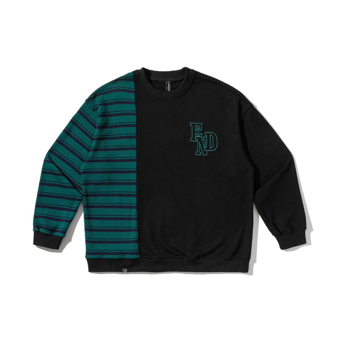 Herren Oversize-Sweatshirt im zweifarbigen Blockdesign mit Streifen Drune