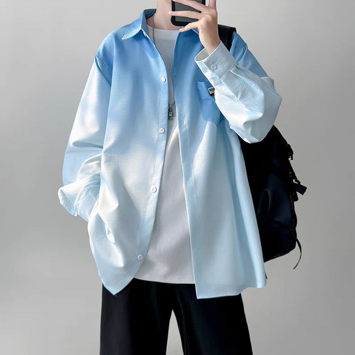 Herren Hemdjacke mit modernem Farbverlauf und praktischer Brusttasche Drune