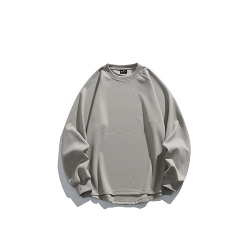 Unisex Oversize Waffelstrick-Sweatshirt mit Rundhalsausschnitt Drune