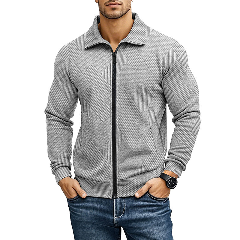 Herren bequeme und stylische Kapuzenjacke mit strukturiertem Gewebe Drune