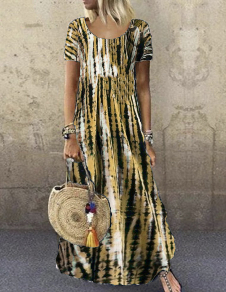 Damen Maxikleid mit modischem Streifenmuster Drune