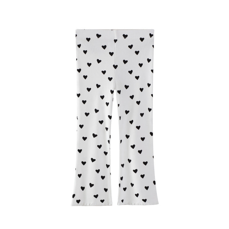 Mädchen Leggings mit herzförmigem Muster Drune