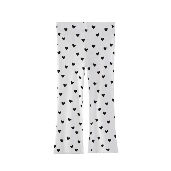 Mädchen Leggings mit herzförmigem Muster Drune