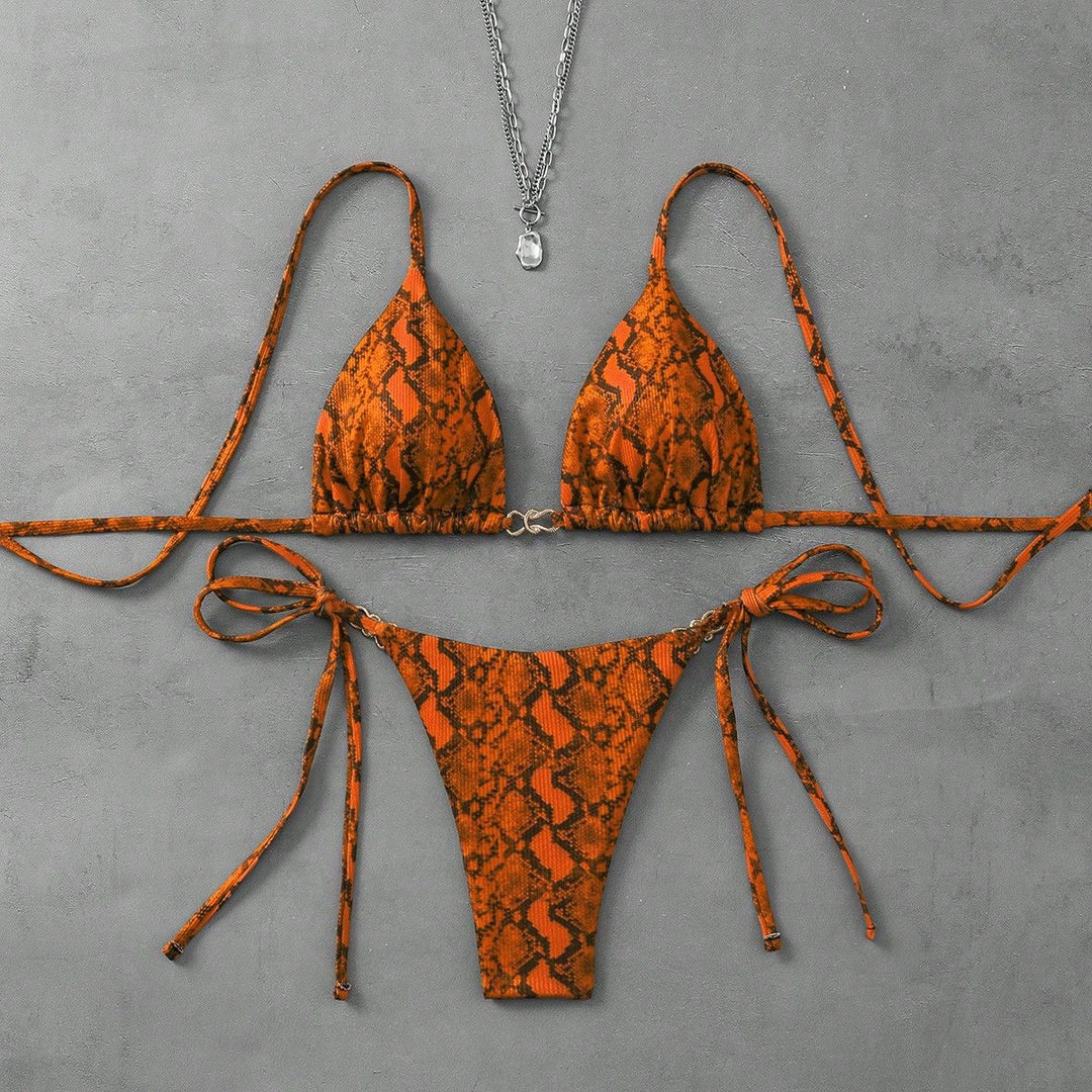 Damen Triangel-Bikini mit aufregendem Leopardenmuster Drune