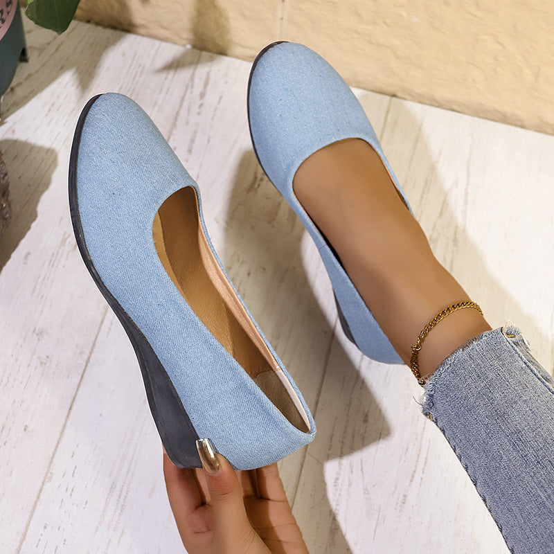 Damen Elegante Slip-On Wedge Loafers Drune