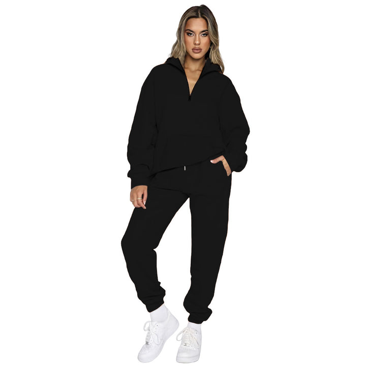 Damen bequemer Sweatanzug mit modernem Reißverschluss und praktischen Taschen Drune
