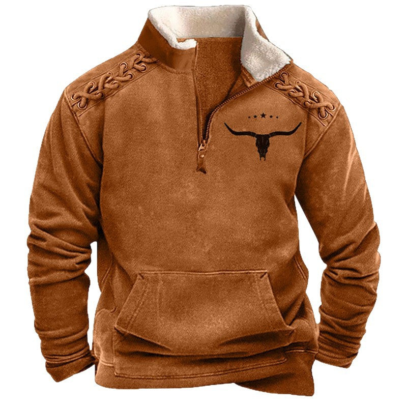 Herren Modischer Hoodie mit Kapuze und maritimem Druck Drune