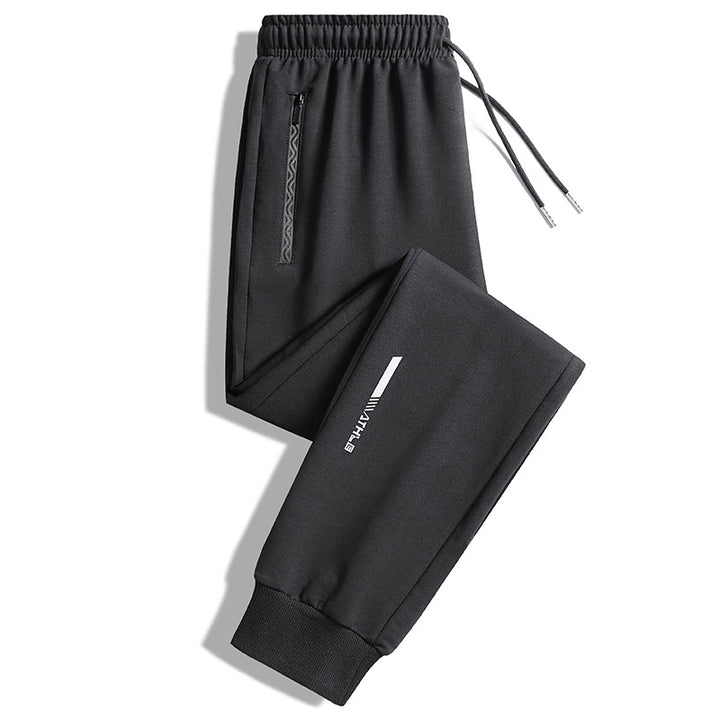 Herren Sportive Stretch-Jogginghose mit elastischem Bund und Reißverschlusstaschen Drune
