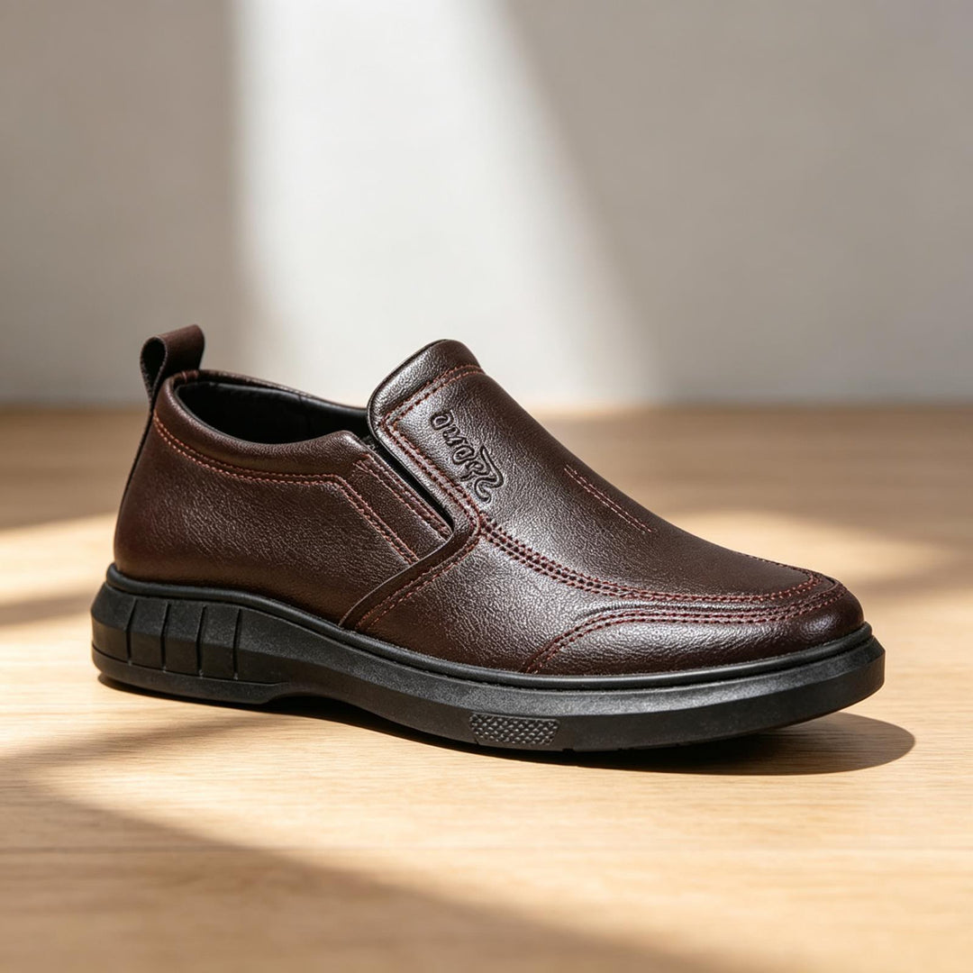 Herren Bequeme Leder Slipper Drune