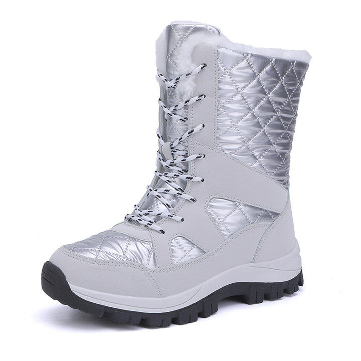 Damen Thermisch isolierte Winterstiefel mit rutschfester Profilsohle und kuscheligem Innenfutter Drune