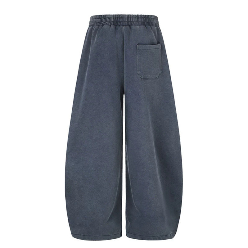Damen Extraweite Palazzo‑Sweathose mit Tunnelzugbund, verstellbarem Saum und Gothic-Print Drune