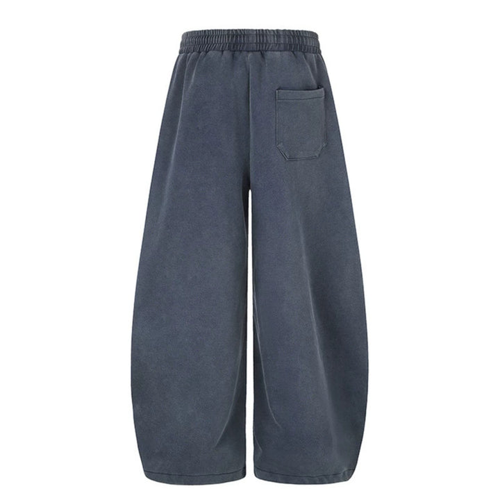 Damen Extraweite Palazzo‑Sweathose mit Tunnelzugbund, verstellbarem Saum und Gothic-Print Drune