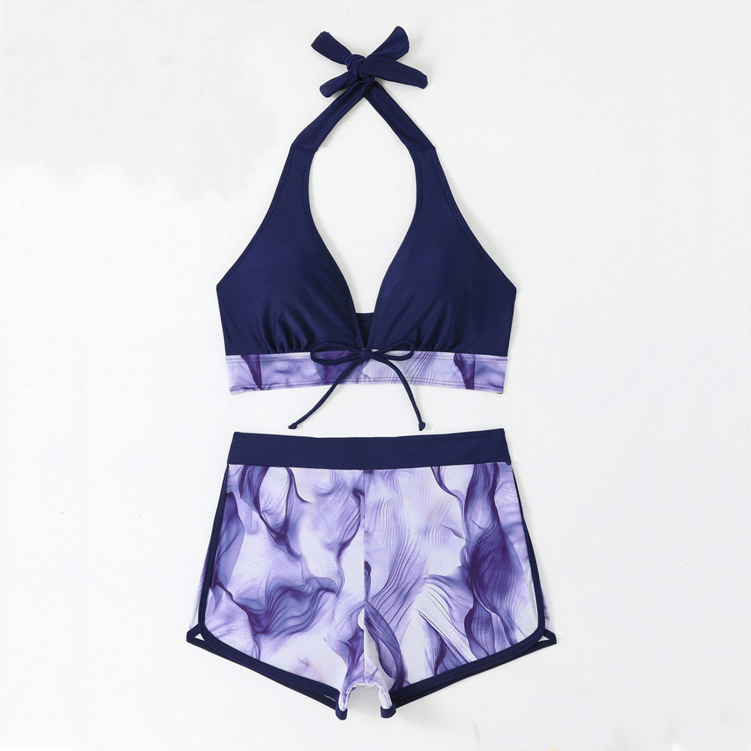Damen Triangel-Bikini Set mit kurzer Hose Drune