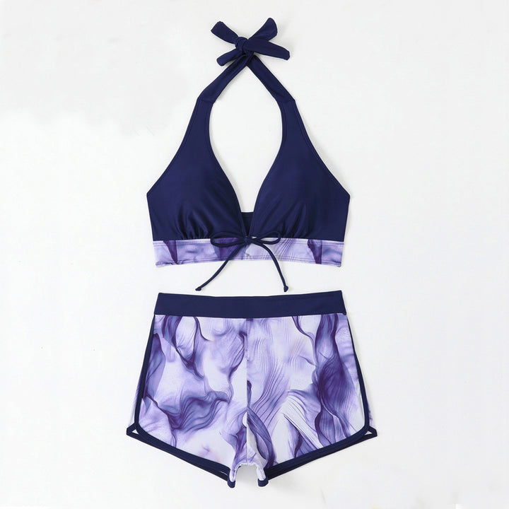 Damen Triangel-Bikini Set mit kurzer Hose Drune