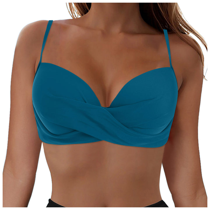 Damen Elegantes Bikinioberteil mit Wickeldesign Drune